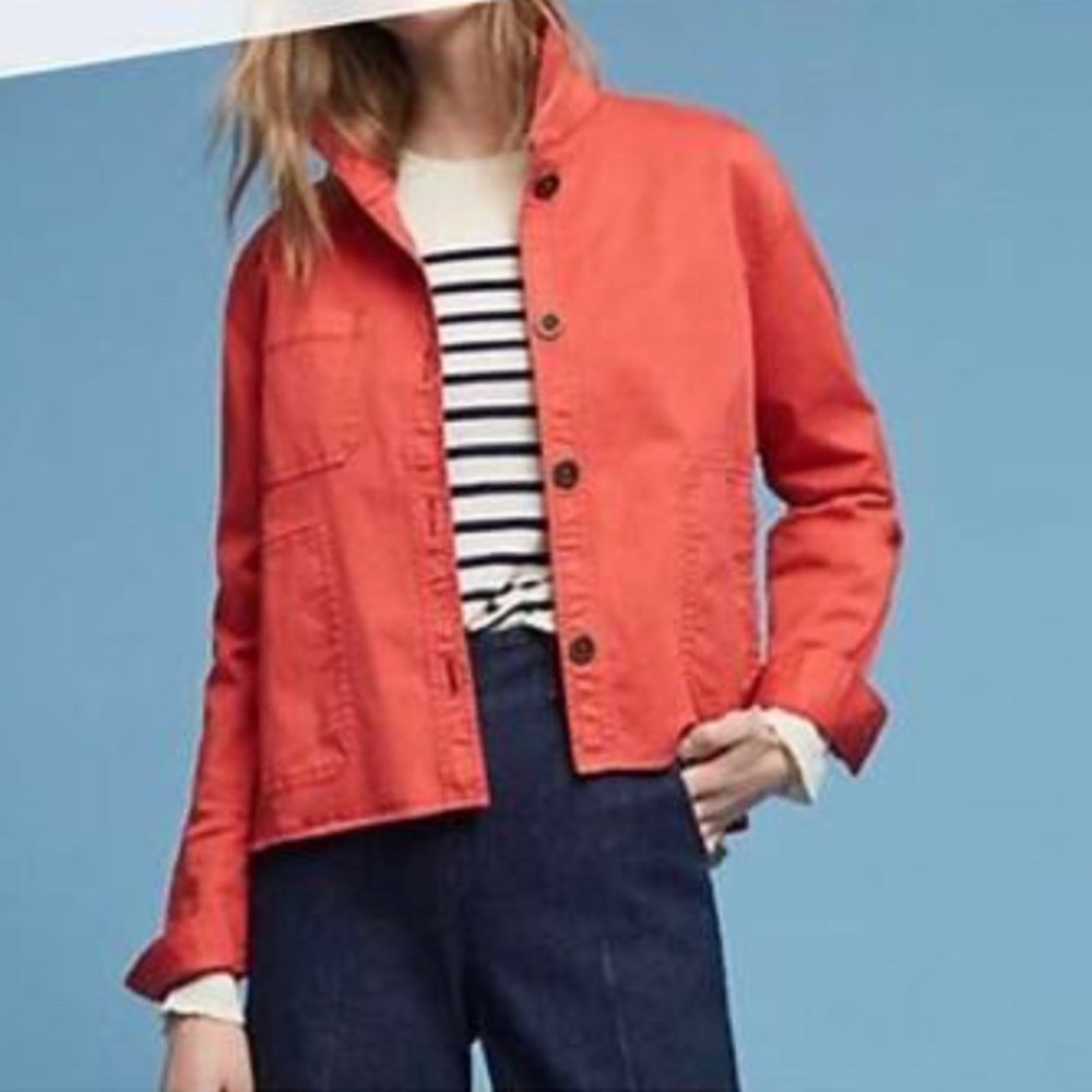 😊Anthropologie (chino) orange jacket